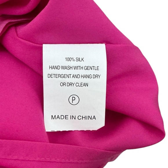 Marie Oliver 100% Silk Ali Flounce Tie Neck Dress in Pink Size Medium - Picture 6 of 6